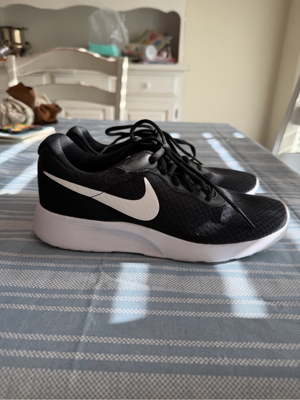 Nike Black and White Knit Running Shoes